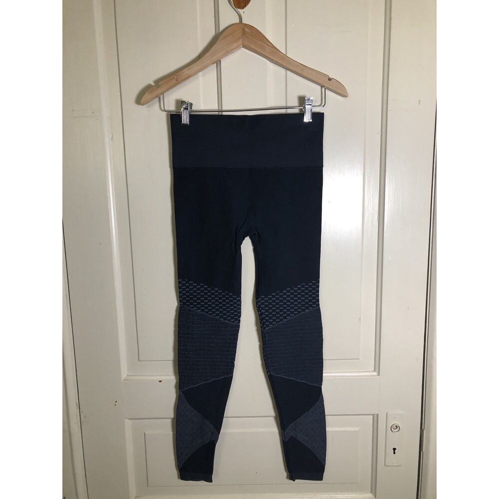 Spanx Look At Me Now Seamless Moto Leggings Indigo Sky Size Small